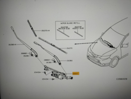 Drive assy-windshield wiper Nissan Qashqai J11 28800-4EA0B Original.