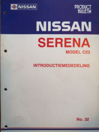 Product bulletin volume 32 '' Nissan Serena C23 '' Introductiemedeling