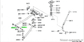 Rubber bus schakelatang Nissan 34557-01A00 B11/ M10/ N12 Origineel.