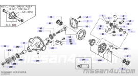 Oliekeerring differentieel Nissan Navara D40 38342-EB00A