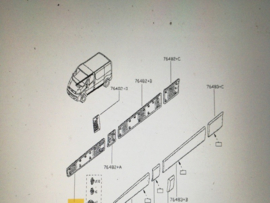 Sierlijst Nissan Primastar X83. Rechtsvoor. 76850-00QAC