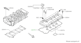 Gasket-rocker cover QG15DE/ QG16DE/ QG18DE Nissan 13270-AU000 N16/ P12/ V10 Original
