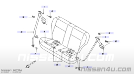 Veiligheidsgordelspanner achterbank rechts Nissan Micra K11 88844-6F810