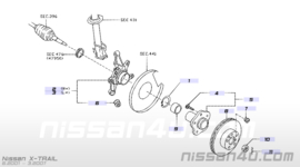 Snapring wiellager achteras Nissan X-Trail T30 40214-AG100 Origineel.