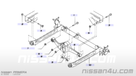 Beam compl-rear suspension Nissan Primera P11/ WP11 55501-BM410 + 55130-9F505 + ABS sensors