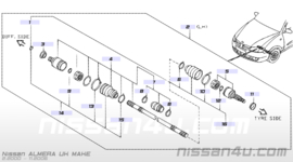 Aandrijfas links YD22DDT Nissan Almera N16 39101-5M310