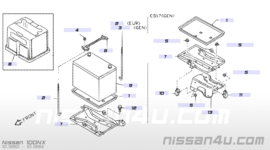 Tray-battery Nissan 24428-56L00 (270 x 182) A32/ B12/ B13/ CA33/ C32/ J30/ J31/ J32/ M11/ N13/ N14/ N15/ R50/ S13/ S14/ W10/ Y10/ Z50 Used part.