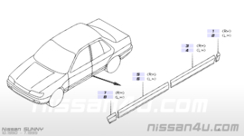 Sierstrip portier linksvoor Nissan Sunny N14 80871-52C00