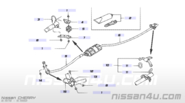 Achterdemper Nissan Cherry N10 20100-M9001 (31-170-08 / DN1608/ DN4522) Nieuw.