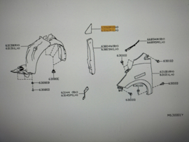 Finisher-front fender Nissan Micra K14 63870-5FA0A Used part.