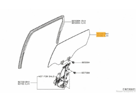 Glass assy-rear door window, right-hand Nissan Qashqai J11 82300-4EA0A Original.