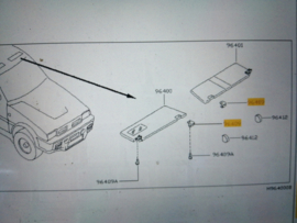 Zonneklephouder Nissan Terrano2 R20 96409-0X000 Zonder schroefkap. Gebruikt.