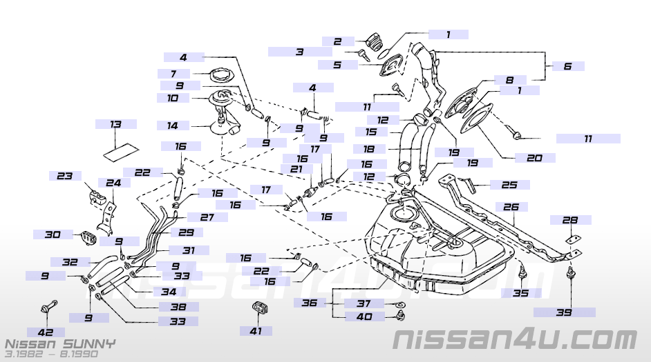 Gauge unit, fuel tank Nissan 25060-01A02 Original.