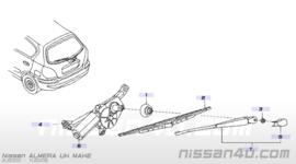 Afdekkap ruitenwisserarm achterklep Nissan Almera (Tino) N16/ V10 28782-BM400