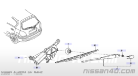 Cover-rear wiper arm Nissan Almera (Tino) N16/ V10 28782-BM400