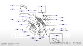 Motorkapstang Nissan Terrano2 R20 65771-7F000 Gebruikt.