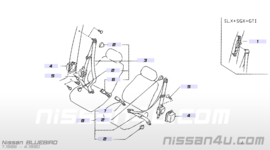 Adjuster-seat belt Nissan Bluebird T12/ T72 87824-D4601 Used part.