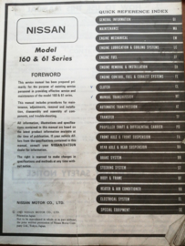Service manual '' Model 160 & 61 series '' SM1E-0160G0 Nissan Patrol 160/61