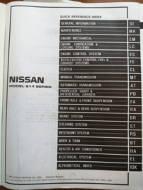 Service manual '' Model S14 series - 200SX '' SM4E-0S14G0 Used part.