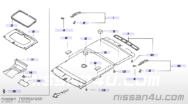 Achterste plafondplaat Nissan Terrano2 R20 73966-0F000