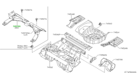 Montagesteun achterbank rechts Nissan Primera P12 Wagon 74520-AV710 Gebruikt.