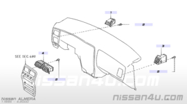 Kachelventilatierooster Nissan Almera N15.Rechts.68760-1N600