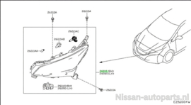 Headlamp assy-right-hand Nissan Leaf ZE1 26010-5SH0A Original.