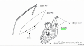 Module front door, left-hand, Without motor Nissan Qashqai J10/ JJ10 80771-JD000 New.