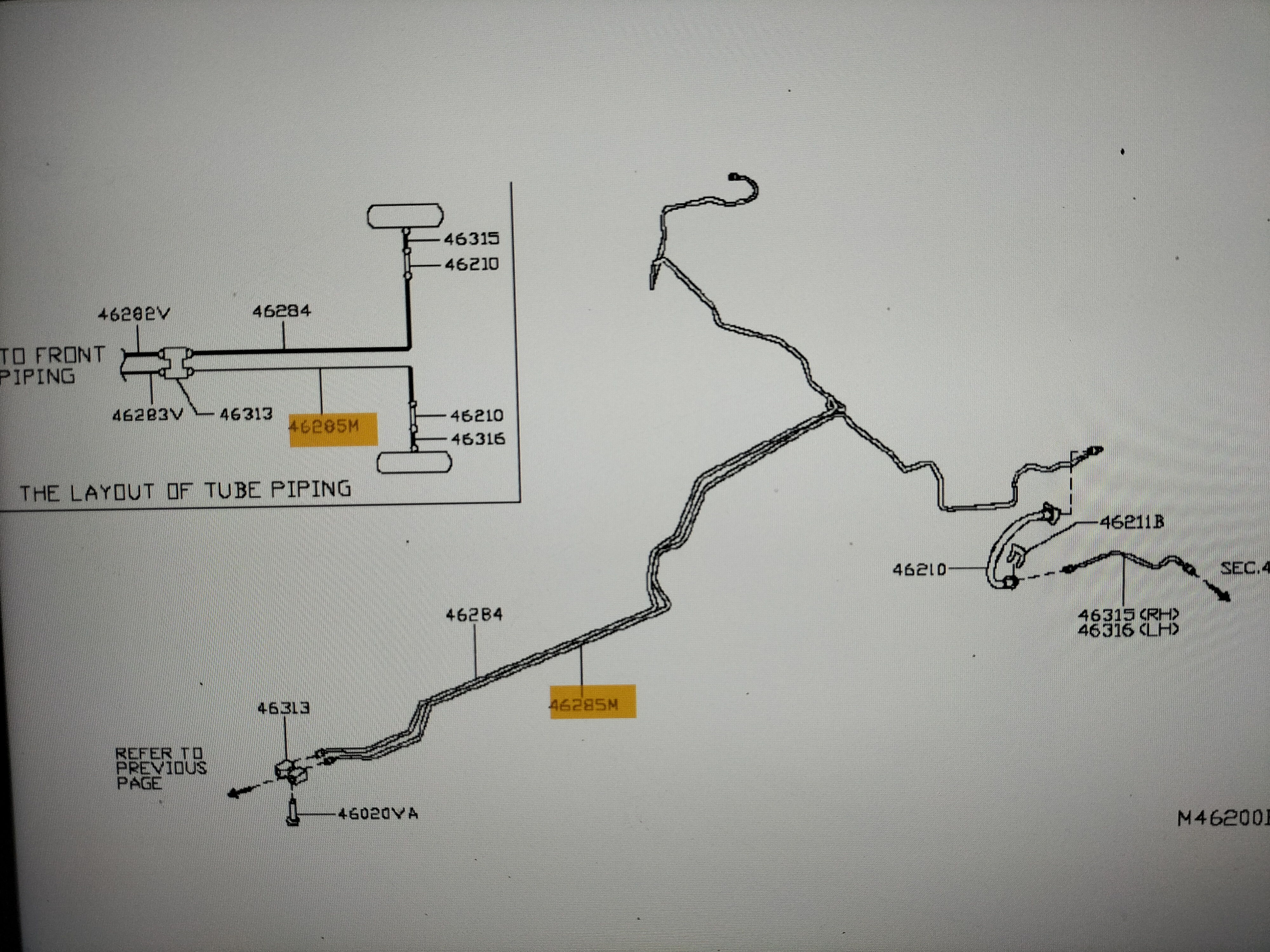 Remleiding linksachter Nissan Micra K14 46285-5FA1A Gebruikt.