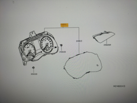 Combination meter assy-instrument Nissan Micra K14 24810-5FB0A Used part.