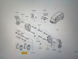 Remblokset vooras Nissan Interstar X70 41060-00QAD Origineel.