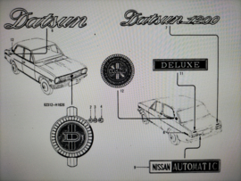 Badge-deluxe Datsun Sunny B110 76852-H1000 Gebruikt.