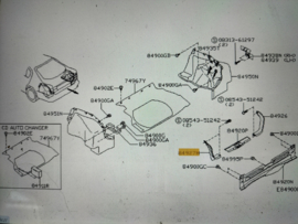kofferbakstrip links Nissan Primera P11 hatchback 84927-9F601 (84927-2F700) Gebruikt.