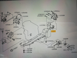 Insulator-engine mounting, rear QG16DE/ QG18DE Nissan 11320-BU001 P12/ V10 (11321-BU100) Original.