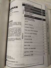 Service manual '' Model P11 series '' Volume 2 SM6E-0P11E0E + Volume 1+ 2 SM7E-P11SE0E supplement II Nissan Primera P11 pre-Facelift. Used part.