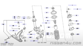 Strut kit-front suspension, left-hand Nissan Micra K10 54303-04B88 Original.