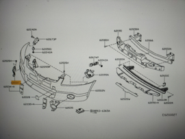 Finisher-front bumper fascia, right-hand Nissan 62256-BR03A Original