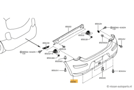 Achterbumper Nissan Micra K13 85022-1HB0H Origineel.