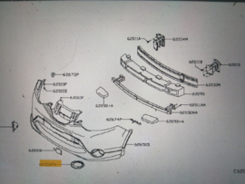 Afdekkap mistlampgat voorbumper links Nissan Qashqai J11 62257-4EA0B Origineel.