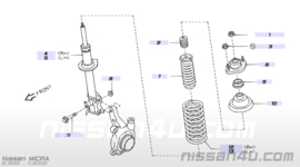 Schokdemper vooras rechts Nissan Micra K11 54302-4F125 Gebruikt