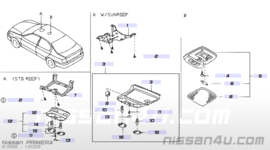 Interieurlamp Nissan Primera P11/WP11 26430-9F520 Gebruikt.