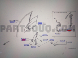 Raammechanisme linksvoor Nissan Sunny N13 80721-57M10 Origineel.