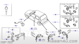 Elektrisch gedeelte contactslot Nissan 48750-70J00 C23/ K11/ P10/ R20 Origineel