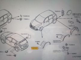 Spatbordverbreder linksvoor Nissan Qashqai J12 63811-6UA0A Schade