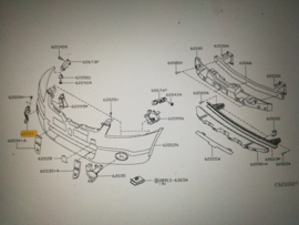 Afdekkap mistlampgat voorbumper rechts Nissan Qashqai J10 62256-BR00A Origineel.