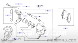 Remklauw rechtsvoor SR20DE Nissan Primera P11/WP11 41001-9F500