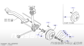 Bearing assy-rear wheel Nissan Bluebird T72 43210-D0100 + 40215-A0100 + 43252-03E01 New.