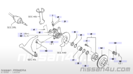 Hub road wheel, front Nissan Primera P11/ WP11 40202-2F000