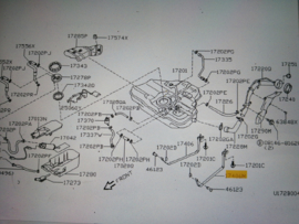 Tankband links Nissan Micra K11 17407-4F100 Gebruikt.