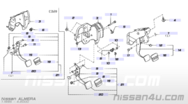 Koppelingspedaal Nissan Almera N15 GA14DE/GA16DE/SR20DE 46540-68Y00 + 46571-56J00 + 46550-1M200